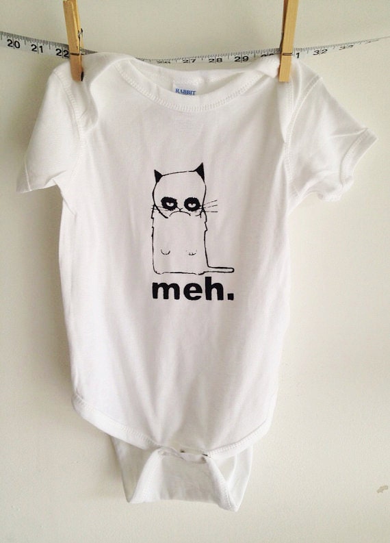 Grumpy cat onesie by littleleestudios on Etsy