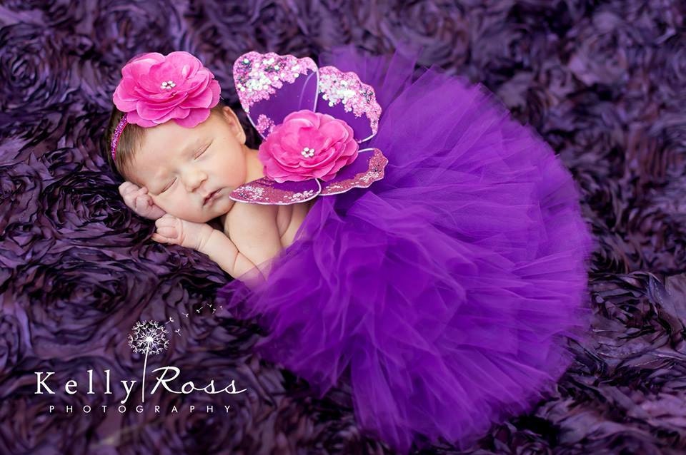 Purple Butterfly Wings Newborn Photo Prop by cutiepiegoodies