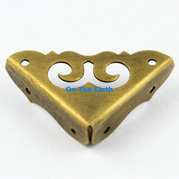 4Pcs Antique Brass Jewelry Box Corner Decoration Corner