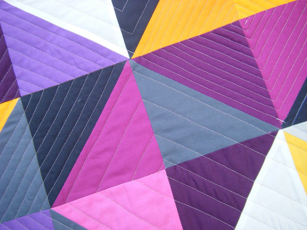 Modern geometric quilt baby quilt wall hanging crib quilt