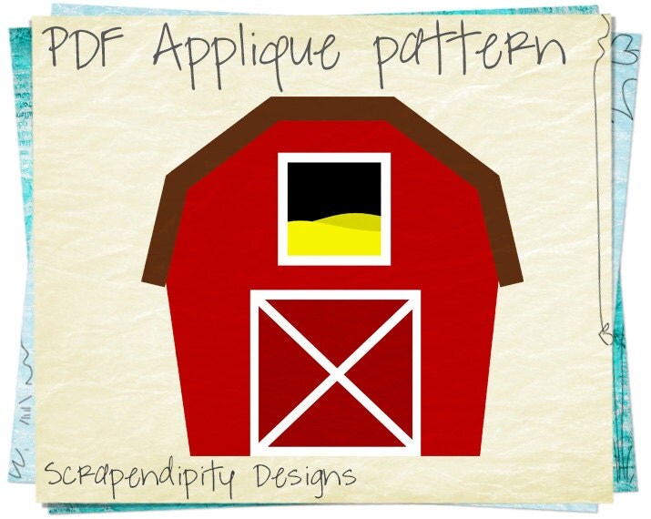 Barn Applique Template Farm Applique Pattern / Farm Quilt Barn Applique Template Farm Applique Pattern / Farm Quilt
