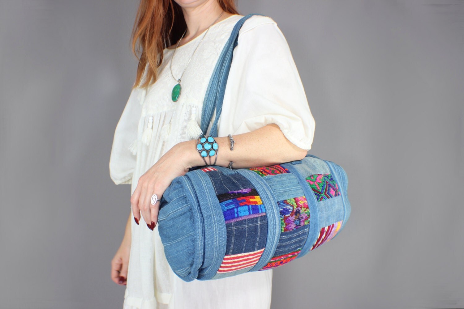 Southwest Duffle Bag Vintage Ethnic Bag / Tote by SouthwestVintage