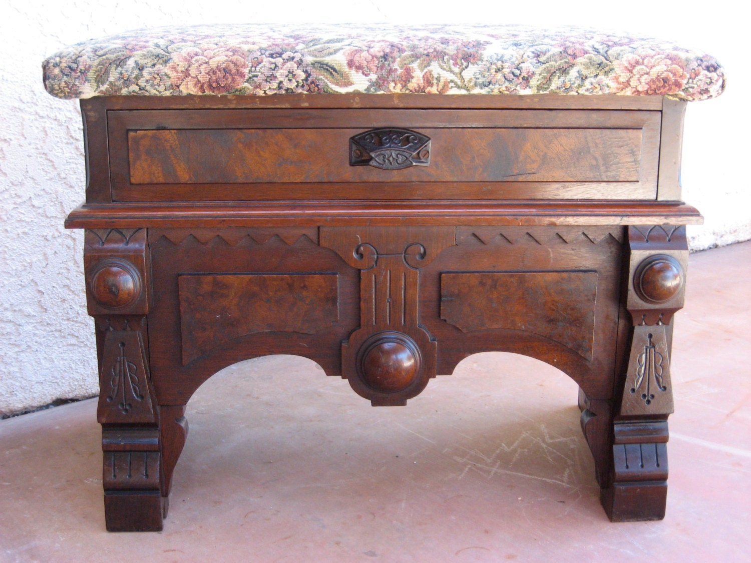 Antique Victorian Eastlake Slipper Bench Ca 1870