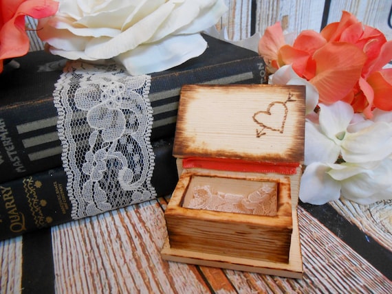 Items similar to Small Wooden Book Box for Wedding Rings
