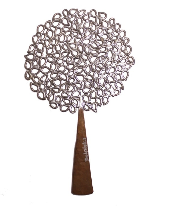 Mid Century modern metal tree, 11 inches tall, Doleiska- lollipop tree