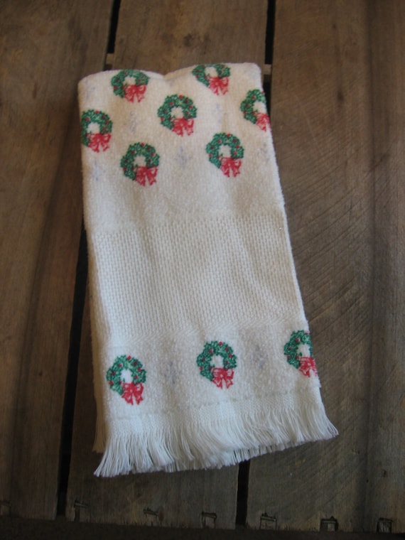 Christmas Fingertip Towel to Stitch Aida Cloth Fingertip Towel
