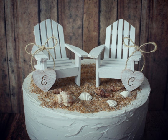 chairs-miniature Adirondack chairs-wedding cake topper-beach chairs 