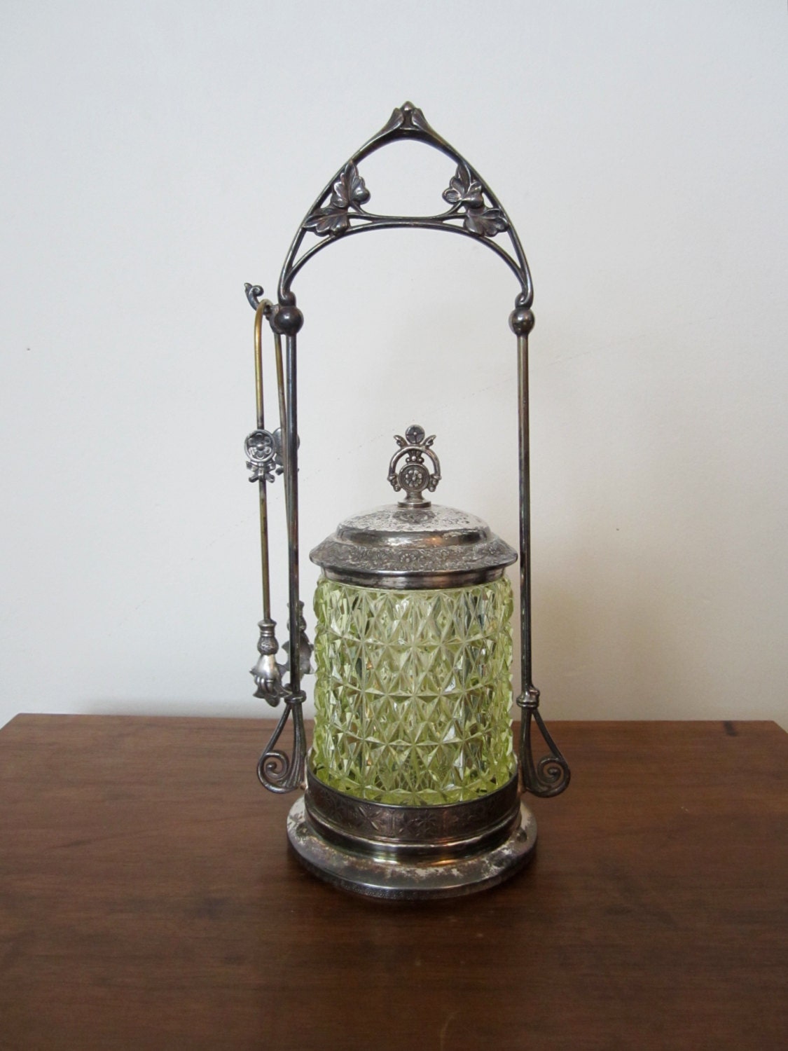 Antique Vaseline Glass Pickle Castor reserved Robert Young