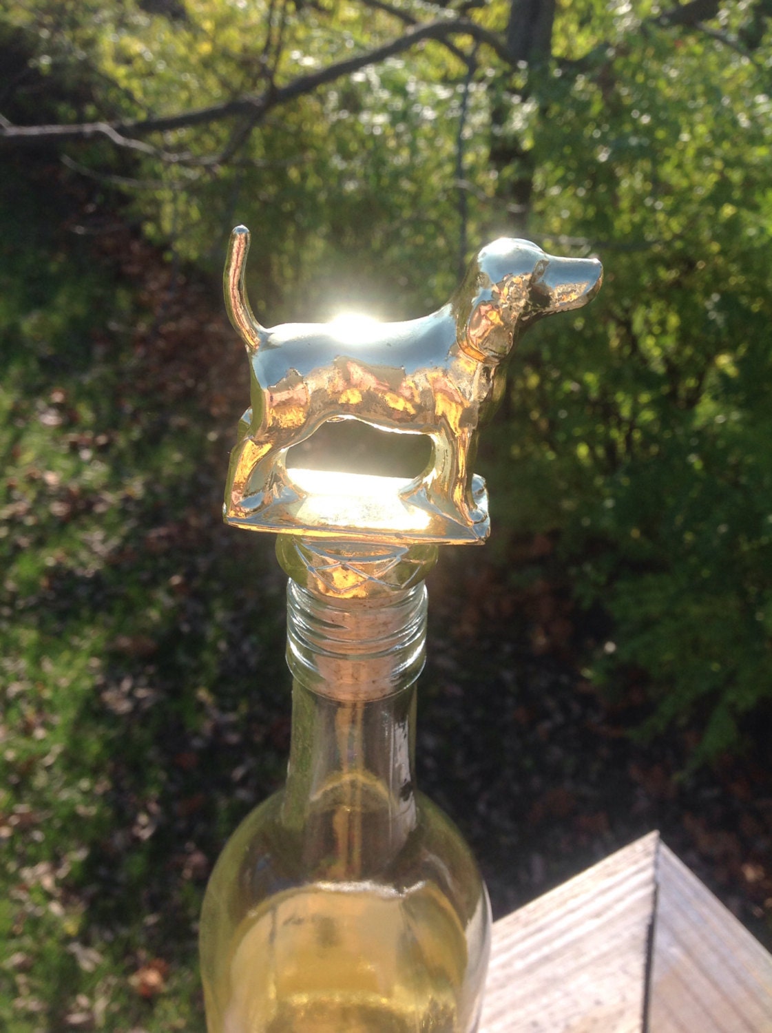 Dog Wine Bottle Stopper by 3byFive on Etsy