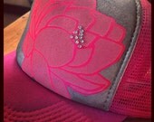 Hot pink trucker with pink lotus