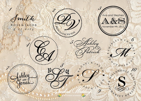 Wedding invitations with embossed initials