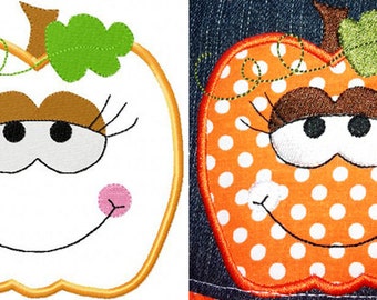 Halloween embroidery Sweet pumpkin applique designs instant download
