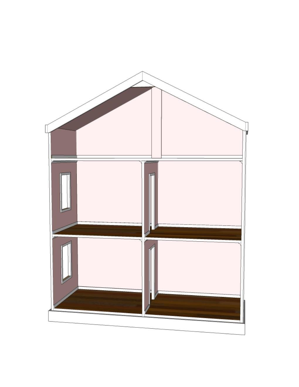  Doll  House  Plans  for American  Girl  or 18 inch dolls  5 Room