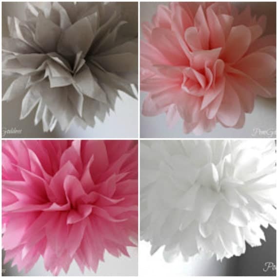 5 Tissue Pom Poms - Nursery Decor - Birthday Decor Il_570xn