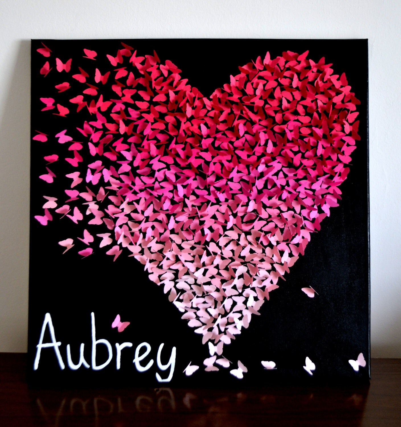 Items similar to Personalized 3D Ombre Butterfly Heart/ 3D Butterfly
