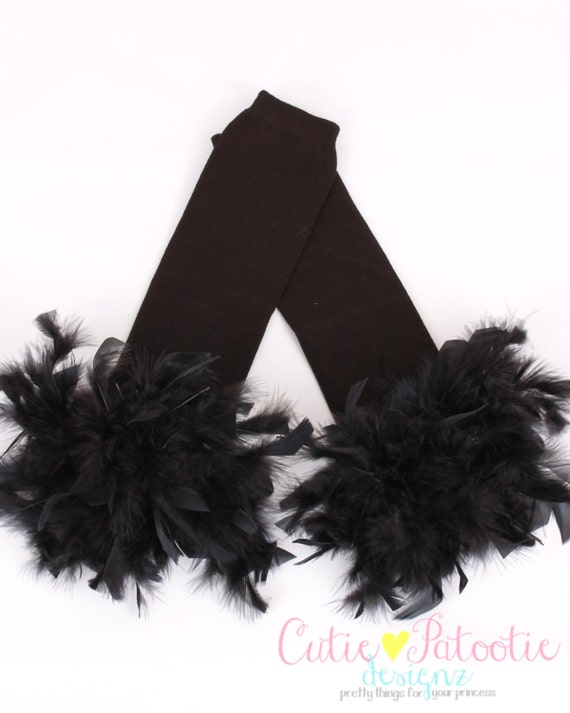 READY TO SHIP Leg Warmers Black Feather Regal Raven