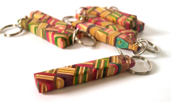 Recycled Skateboard Key Chain by SecondShot on Etsy