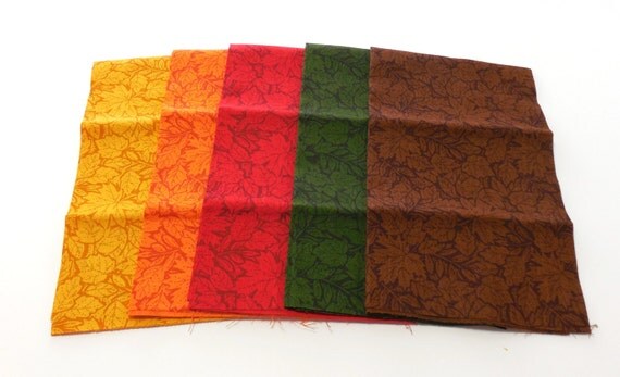 Fabric Fat Quarter Bundle Fall Leaves by GabbysQuiltsNSupply