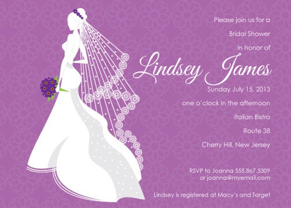 Bridal Shower Invitation, Wedding Shower Invitations - Silhouette Il_570xn