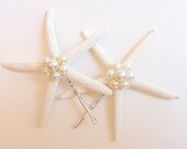 Beach Starfish Hair Pins with Pearl Embellishments