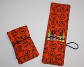 Halloween Party Favors, Crayon Rolls Pumpkins Jack O'Lanterns Crayon Rollup, holds up to 6 Crayons School Parties Il_170x135