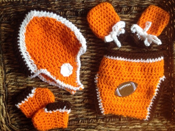 Cleveland Browns Crochet Football Gift Set by KARDsandGifts