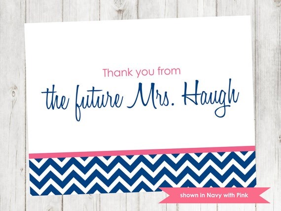 Bride Thank You Cards - Personalized Printable Note Cards - Colors and Text Customizable Il_570xn