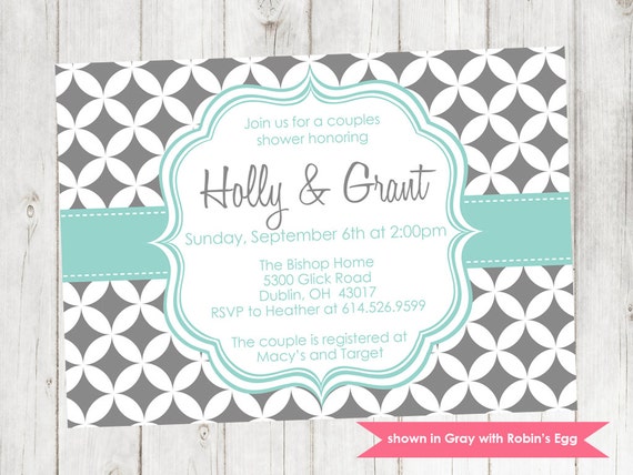 Printable Couples Shower Invitation - Shower Themed Pixie Invite - Colors and Text Customizable Il_570xn