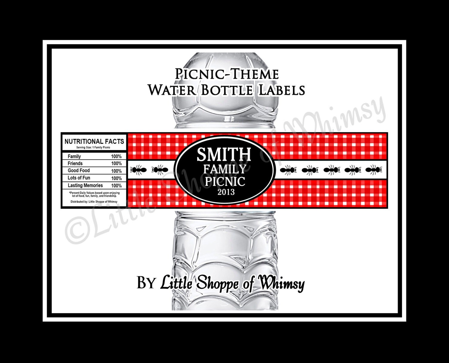 DIY Water Bottle Labels Picnic Family by