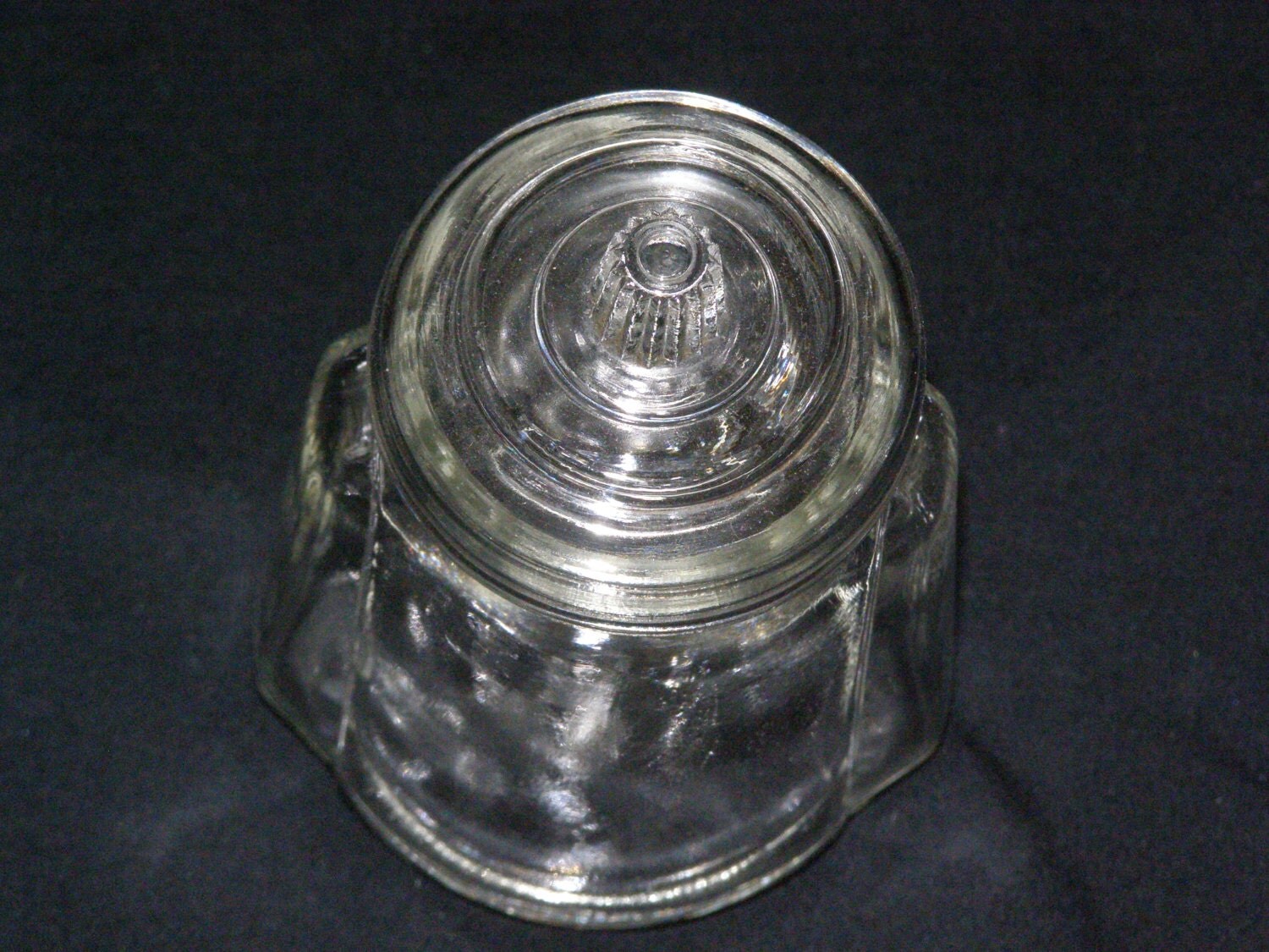 Vintage Condiment Jar by Anchor Hocking Clear with Lid Small
