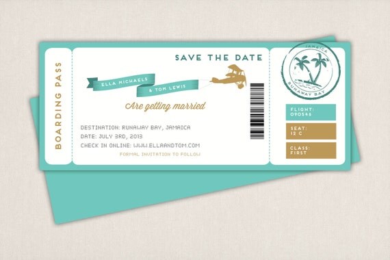 Save The Date Boarding Pass By Atlovelydesigns On Etsy 4052