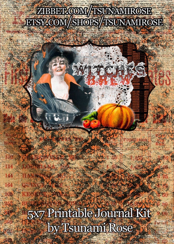 Witches Brew Halloween Printable Journal Kit- INSTANT DOWNLOAD