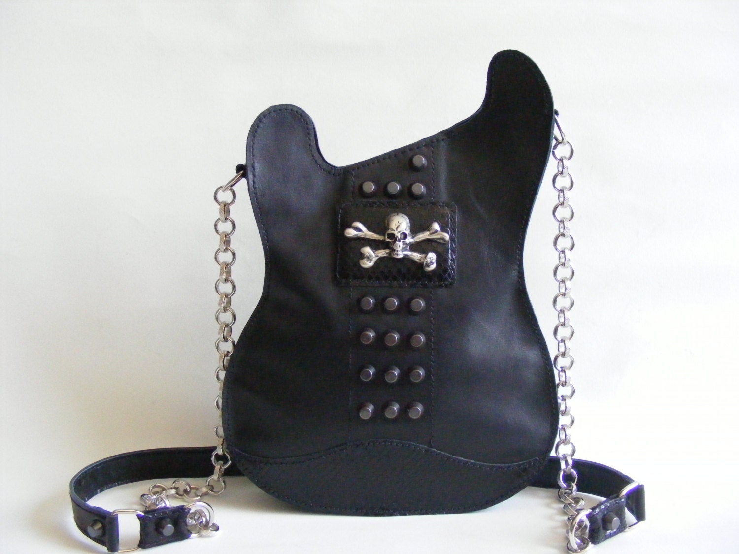 Leather purse. Handmade Eco Sustainable Leather Bag. Black