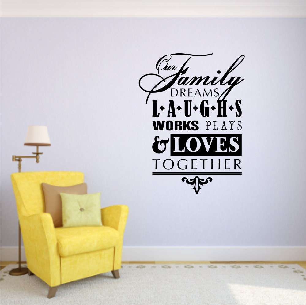 Family Motto Subway Art 24 H x 18 W by stickemupvinyls on Etsy