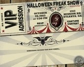 Halloween Freakshow Party Ticket Invitation inspired by Carnivale Il_170x135