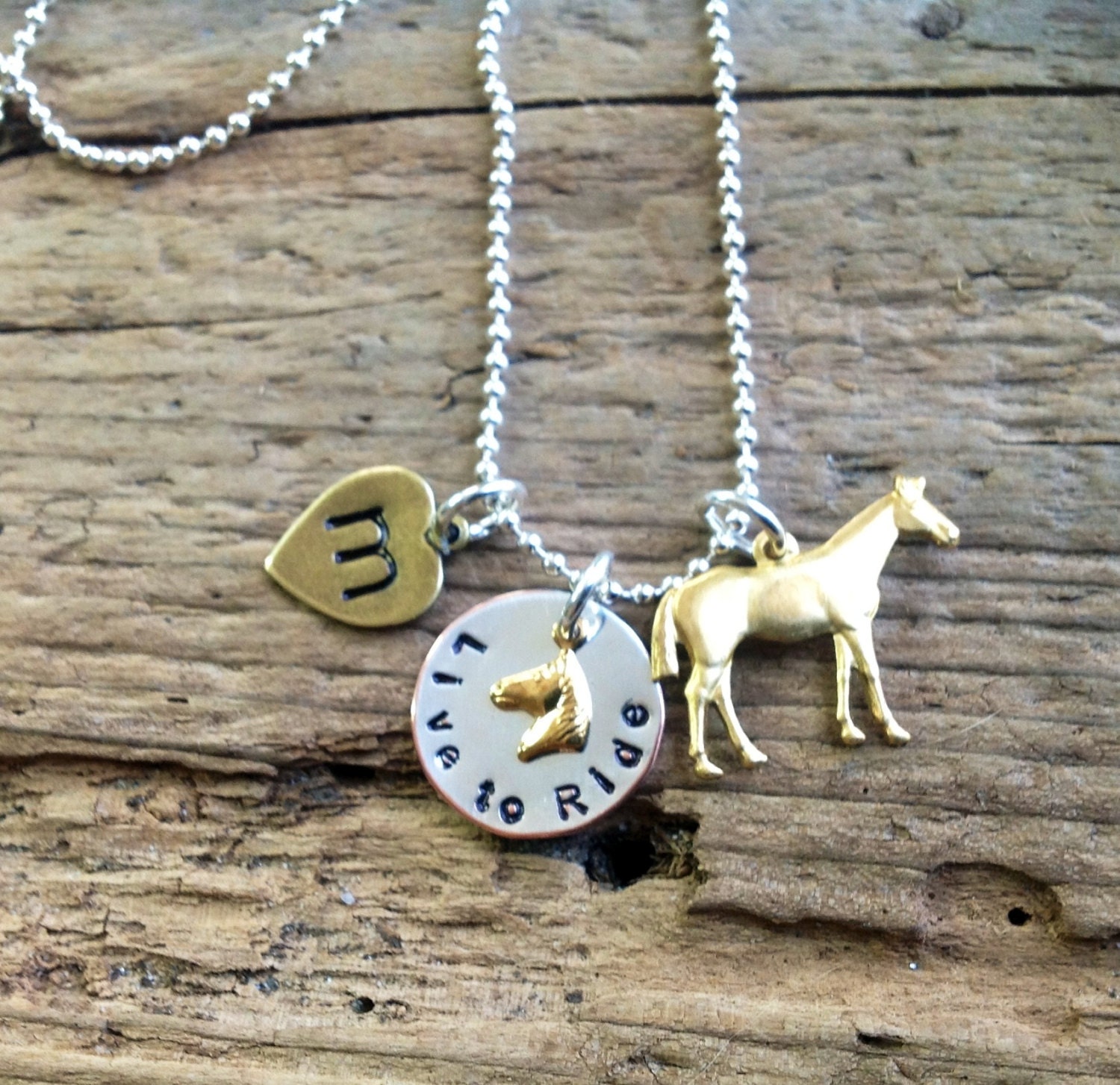 Horse Jewelry Personalized Riding Necklace Horse Hunter by tagsoup
