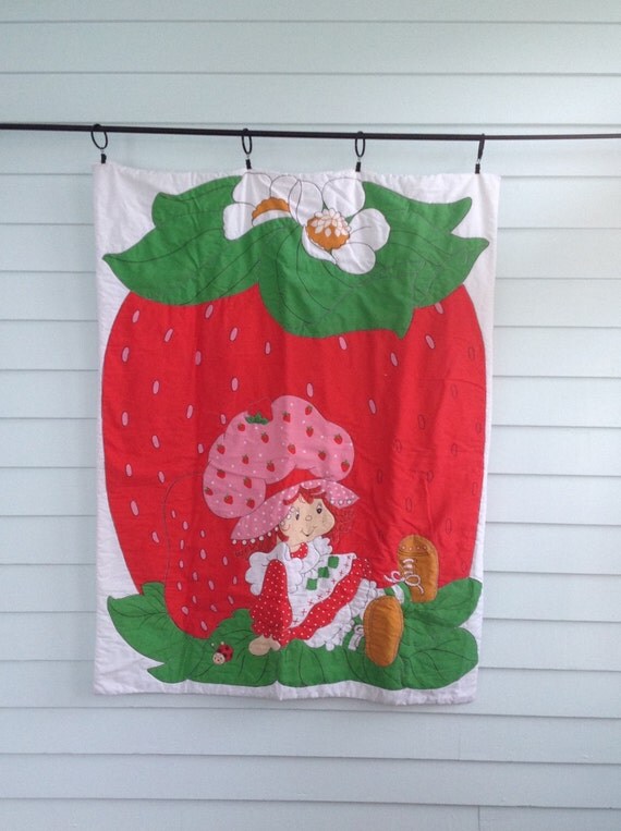 Vintage Baby Blanket Strawberry Shortcake Blanket Vintage
