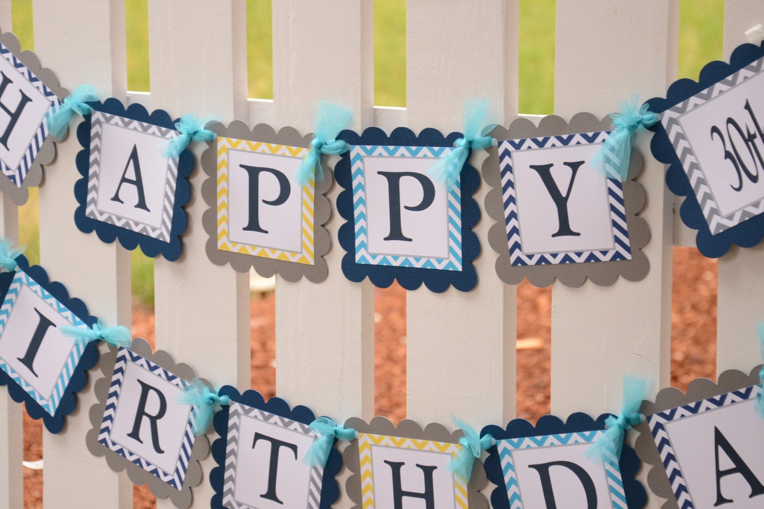 Happy 30th Birthday banner by Bebopsandlemondrops on Etsy