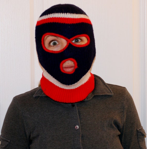 VINTAGE 70's Ski Mask Bank Robber Ski Mask.