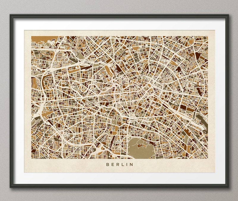 Berlin Germany Street Map Art Print 446 by artPause on Etsy