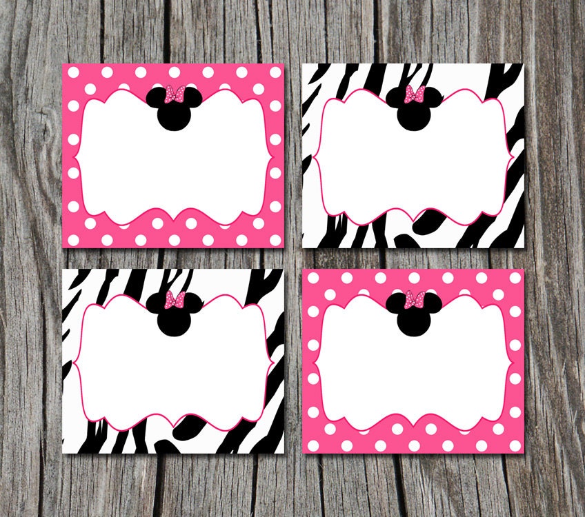 instant download pink zebra print minnie mouse folding food