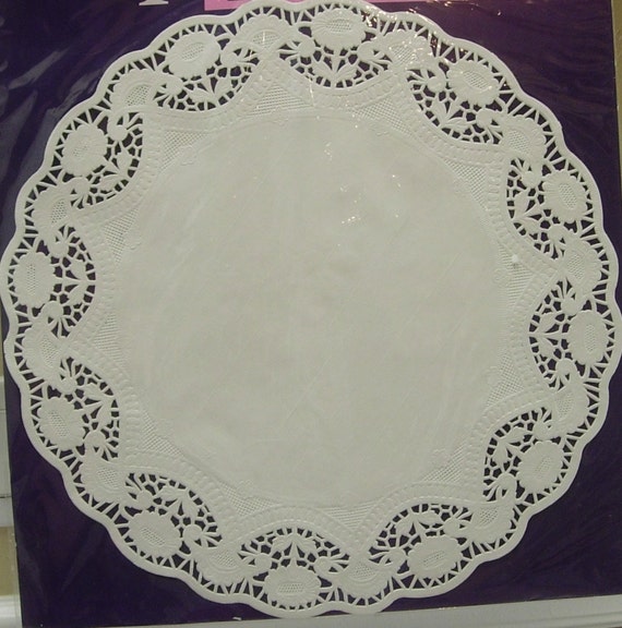 Extra Large White Paper Doilies Scalloped Lace Design 16.5