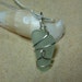 Wire wrapped seafoam green sea glass necklace with sterling silver chain