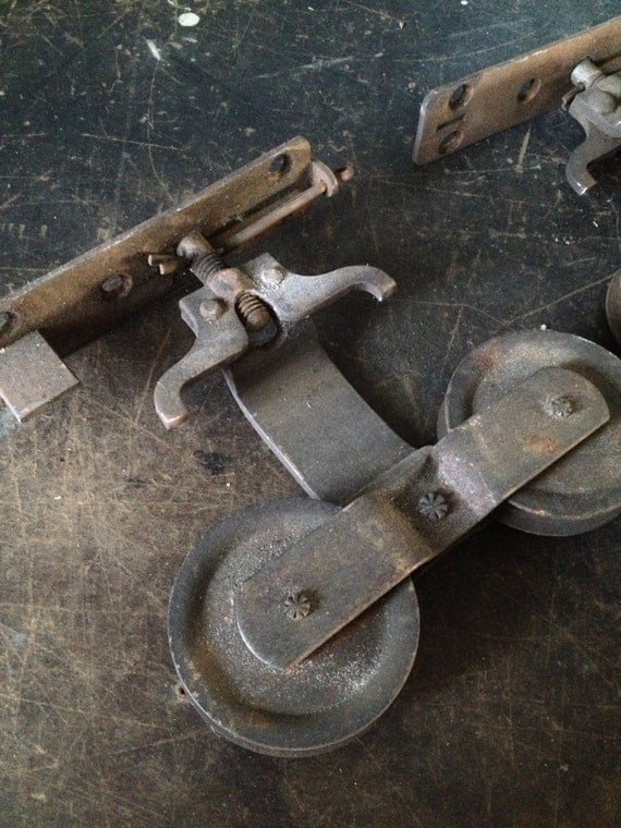 Antique Vintage Sliding Barn Door Original Hardware 3 pieces