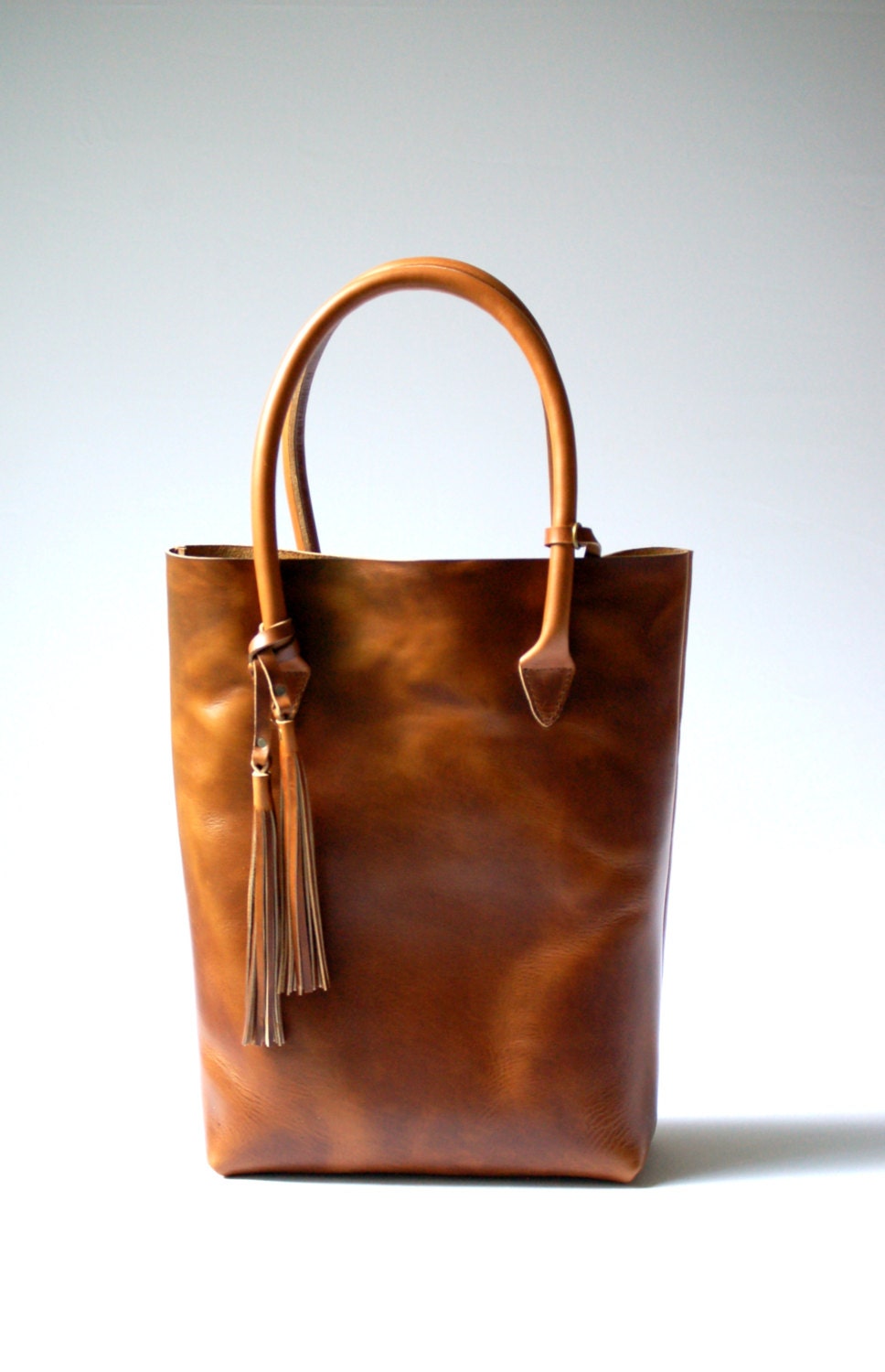 The Panama Tote in Deep Tan Horween leather
