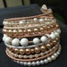 RESERVED for Tracy Amiel Beaded Wrap Bracelet, Pearl Bracelet, Memory Wire Bracelet, Wrap Around Bracelet, Beaded Bracelet Cuff