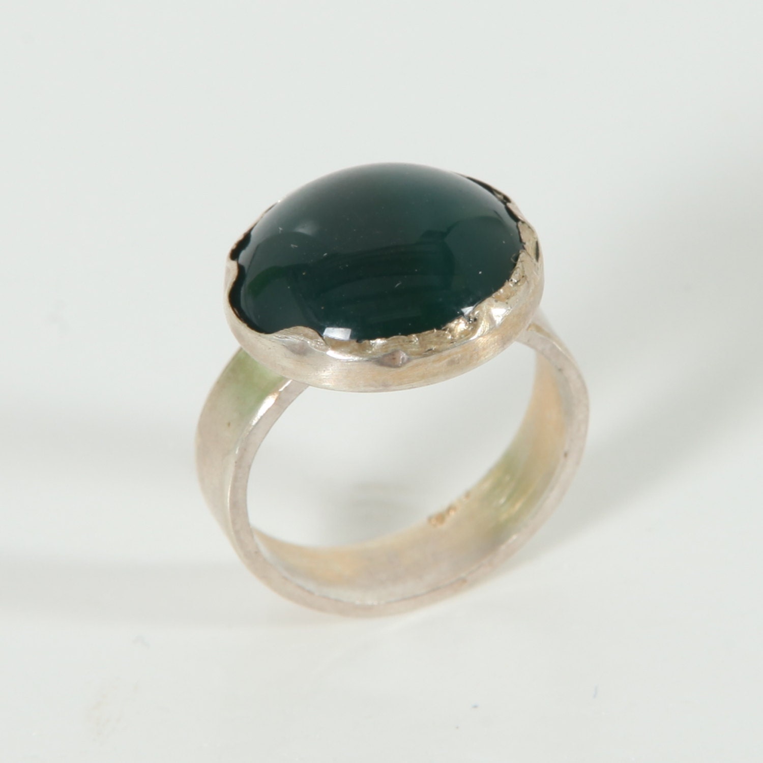 Green Agate ring Sterling Silver stone Ring