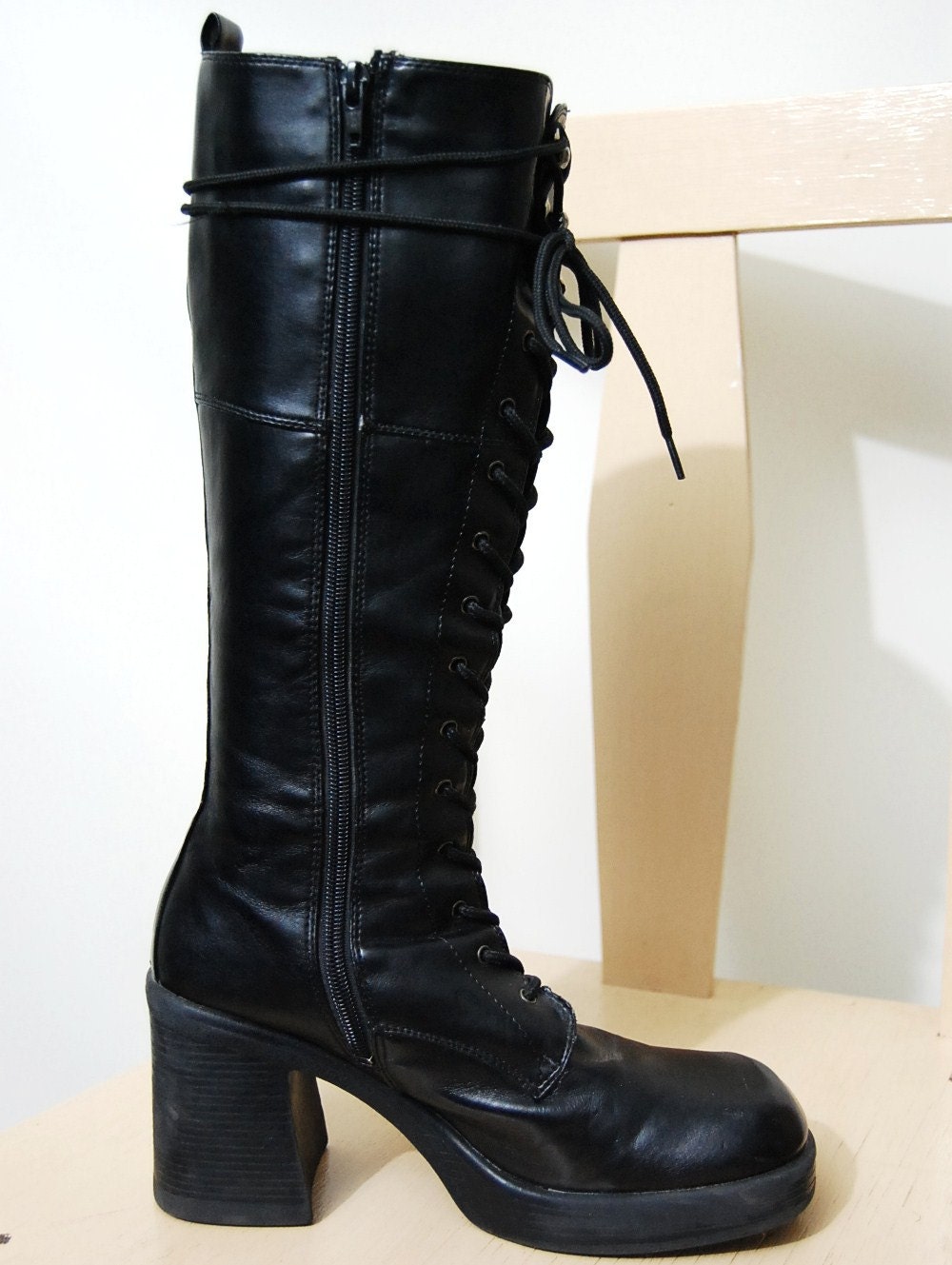 90s knee high platform boots