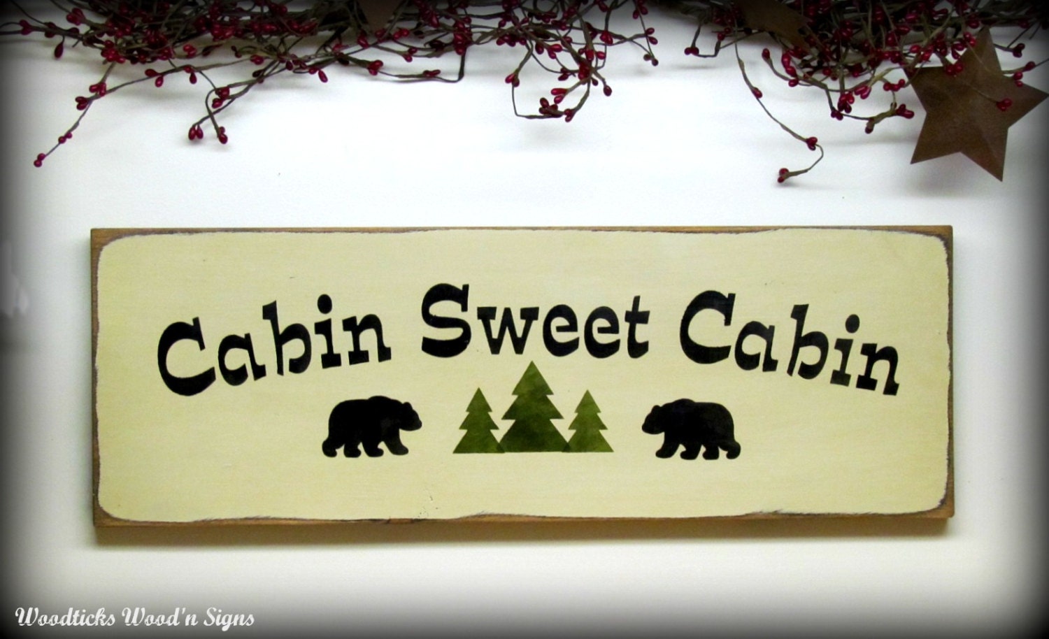 Wooden Cabin Sign Log Cabin Decor Cabin Sweet Cabin By Woodticks   Il Fullxfull.495363820 Ig4l 