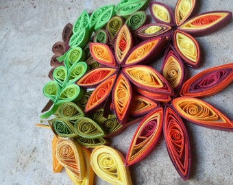 Leaves wall art Paper wall hanging Fall ,autumn home decor Quilled wall art 3D wall decor
